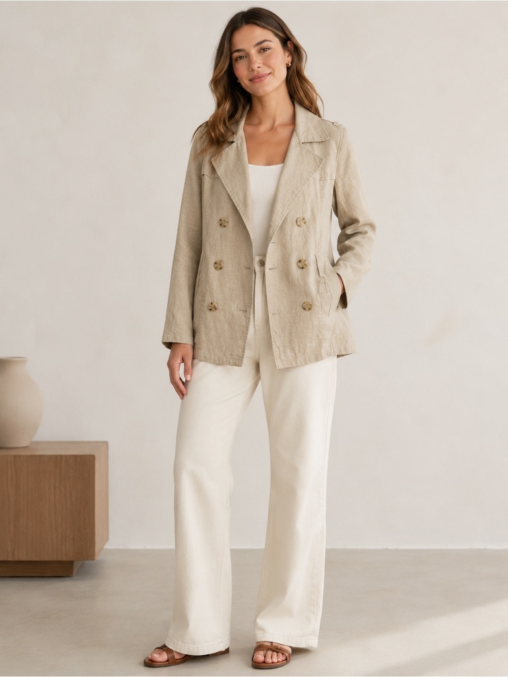 Old Navy Women’s Linen Cotton Blend Jacket Size Medium